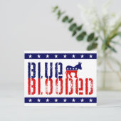 blauer Demokrat. Postkarte (Stehend Vorderseite)