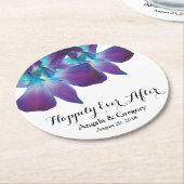 Blauer Dendrobium Orchid glücklich je nach Hochzei Runder Pappuntersetzer (Angewinkelt)