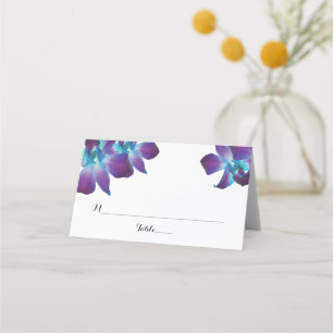 Blauer Dendrobium Orchid Hochzeitstorte Platzkarte