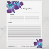 Blauer Dendrobium Orchid Recipe Binder Beilagen Flyer (Hinten)