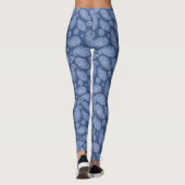 Blauer Denim Boho Paisley Muster Leggings (Rückseite)