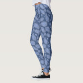 Blauer Denim Boho Paisley Muster Leggings (Links)