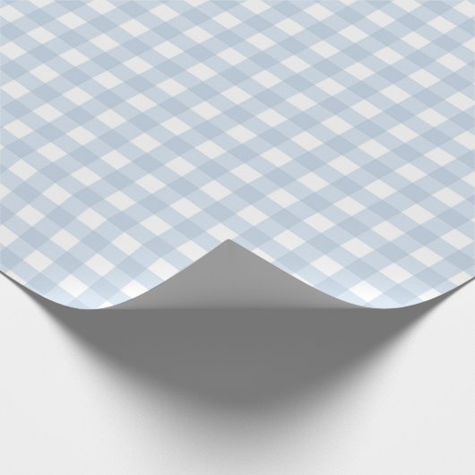 Blauer Denim Colored Classic Gingham Pattern Geschenkpapier (Ecke)