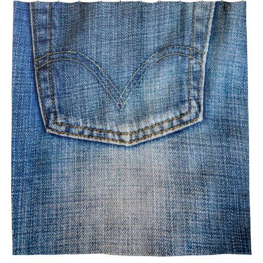 Blauer Denim Duschvorhang (Vorderseite)