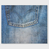 Blauer Denim Geschenkpapier (Flach)