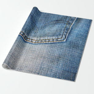 Blauer Denim Geschenkpapier