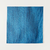 blauer Denim-Hintergrund Wandteppich (Vorderseite (Horizontal))