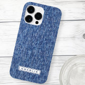 Blauer Denim-individuelle Name iPhone Hülle