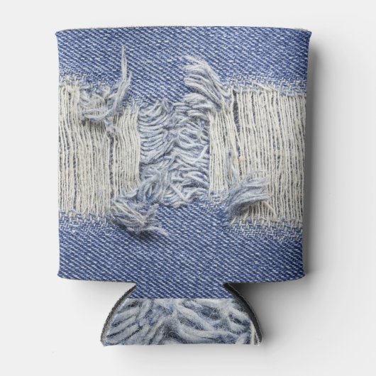 Blauer Denim: Jeans Textur. Dosenkühler (Vorderseite)