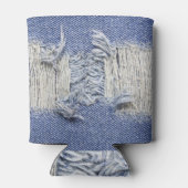 Blauer Denim: Jeans Textur. Dosenkühler (Rückseite)