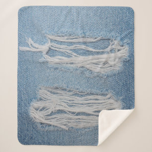 Blauer denim Jeans Textur Hintergrund. Stilvoll, Sherpadecke