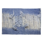 Blauer Denim: Jeans Textur. Kissenbezug (Rückseite)