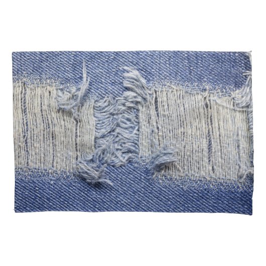 Blauer Denim: Jeans Textur. Kissenbezug (Vorderseite)