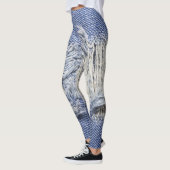 Blauer Denim: Jeans Textur. Leggings (Links)