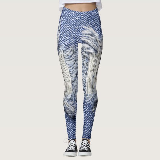 Blauer Denim: Jeans Textur. Leggings (Vorderseite)