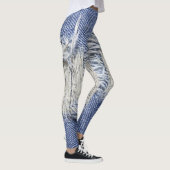 Blauer Denim: Jeans Textur. Leggings (Rechts)