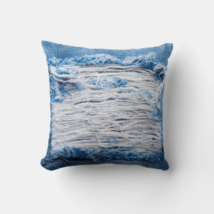 Blauer denim Jeans Textur mit Platz für Text Kissen