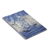 Blauer Denim: Jeans Textur. Notizblock (Rechte Seite)