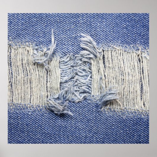 Blauer Denim: Jeans Textur. Poster (Vorne)