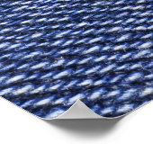 Blauer Denim: Jeans Textur. Poster (Ecke)