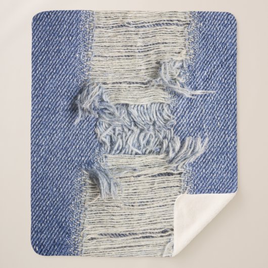 Blauer Denim: Jeans Textur. Sherpadecke (Vorderseite)