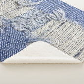 Blauer Denim: Jeans Textur. Sherpadecke (3/4)