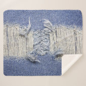 Blauer Denim: Jeans Textur. Sherpadecke (Vorderseite (Horizontal))