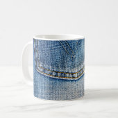 Blauer Denim Kaffeetasse (Vorderseite Links)