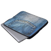 Blauer Denim Laptopschutzhülle (Vorne Knopf)