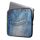 Blauer Denim Laptopschutzhülle (Vorderseite Links)
