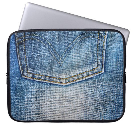 Blauer Denim Laptopschutzhülle (Vorderseite)