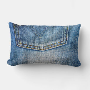 Blauer Denim Lendenkissen