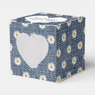 Blauer Denim mit Gänseblümchen Geschenkschachtel