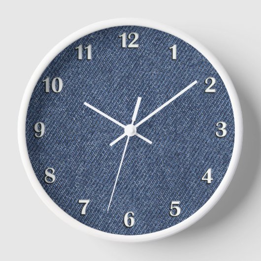 Blauer Denim mit weißen Zahlen Uhr (Vorderseite)