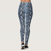 Blauer Denim Python Snakeskin Leggings (Rückseite)