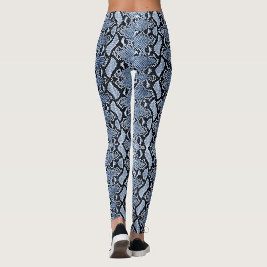Blauer Denim Python Snakeskin Leggings (Rückseite)