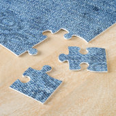 Blauer Denim-Schmetterlings-Liebe-Bonbon Puzzle (Seite)
