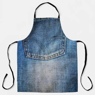Blauer Denim Schürze