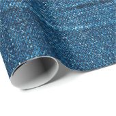 Blauer Denim-Textur, Bluejeans-Textur Geschenkpapier (Rolleneckpunkt)