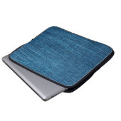 Blauer Denim-Textur, Bluejeans-Textur Laptopschutzhülle (Vorne Knopf)