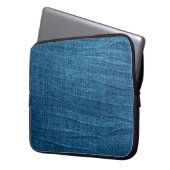 Blauer Denim-Textur, Bluejeans-Textur Laptopschutzhülle (Vorderseite Links)