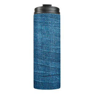Blauer Denim-Textur, Bluejeans-Textur Thermosbecher