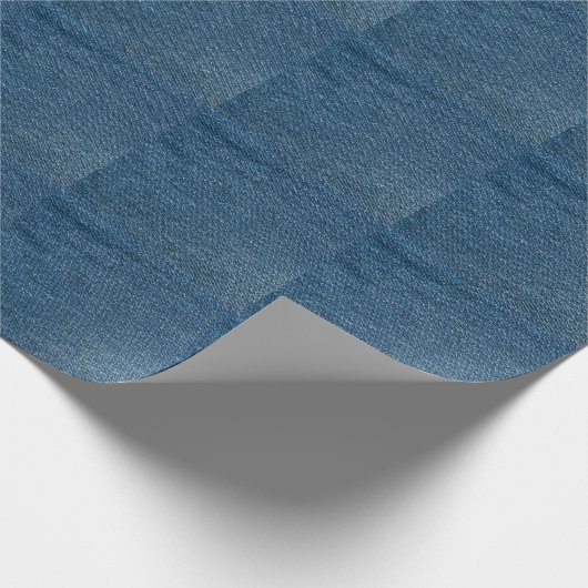 Blauer Denim Texture Nah-Up Shot Geschenkpapier (Ecke)