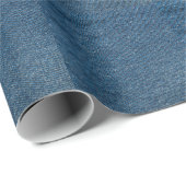 Blauer Denim Texture Nah-Up Shot Geschenkpapier (Rolleneckpunkt)