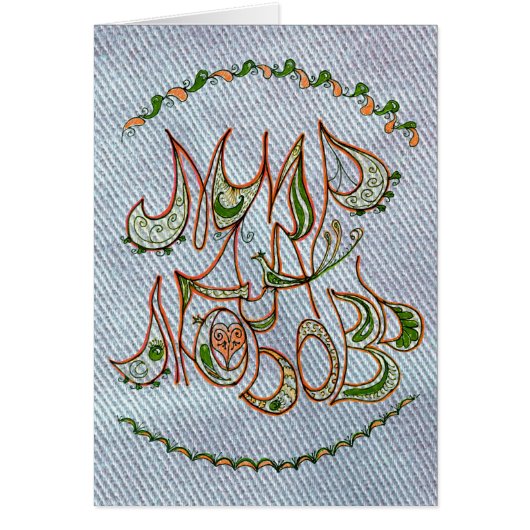 Blauer Denim-Volkskunst Peace&Love Wunsch auf (Vorne)