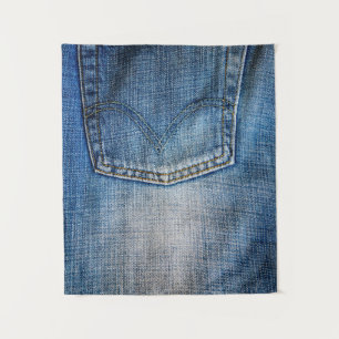Blauer Denim Wandteppich