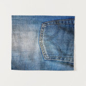 Blauer Denim Wandteppich (Vorderseite (Horizontal))