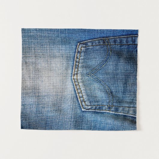 Blauer Denim Wandteppich (Vorderseite (Horizontal))