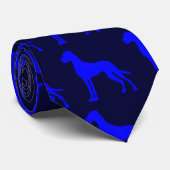 Blauer Deutsche Dogge Blau Krawatte (Gerollt)