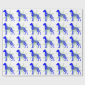 Blauer Deutsche Dogge Geschenkpapier (Flach)